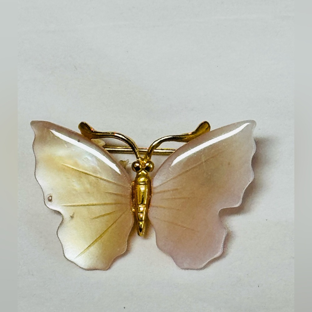Mother of Pearl Butterfly Brooch